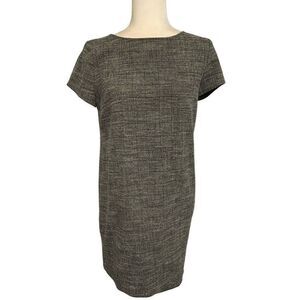 Zara womens black gray crew neck short sleeve mini dress small